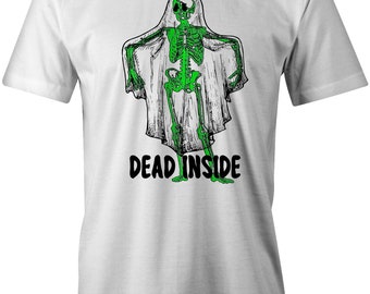 Dead Inside: Skeleton in a Ghost T-Shirt