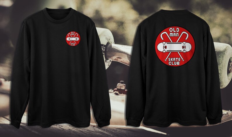 Old Man Skate Club: T-shirt met lange mouwen afbeelding 1