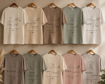 10 Positive Quote T-Shirt Designs | Minimalist Typography Pack (Digital Download)