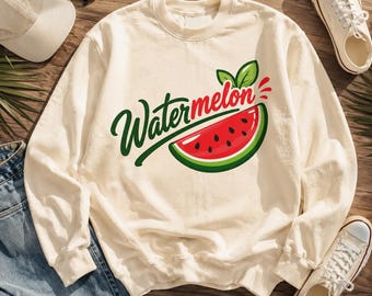 Retro Watermelon SVG PNG Bundle, Summer Fruit Graphic Design (Digital Download)
