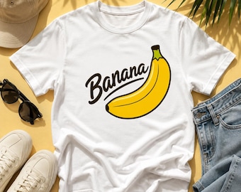 Retro Banana SVG PNG Bundle | Fruit T-Shirt Graphic, Sticker Design (Digital Download)