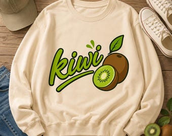 Retro Kiwi Fruit Shirt Design, Tropical Graphic Tee SVG (Digital Download)