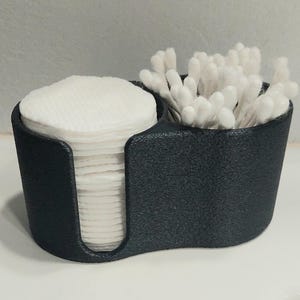 Organisateur de Salle de Bain 2-en-1 | Distributeur de Disques de Coton et Porte Cotons-Tiges | Design Moderne| Impression 3D