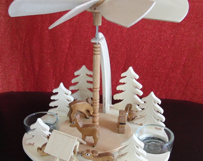 UNIQUE HANDMADE GERMAN Christmas Pyramid Wood Deer With Manger Etsy