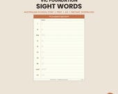 Vic Foundation Sight Words Printable | Prep Tracing Worksheet | Vic WA NT School Font | Instant Download PDF