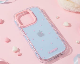 Polka Dot Wavy iPhone Case, Korean Candy Color Bumper (iPhone 11–17 Pro Max)