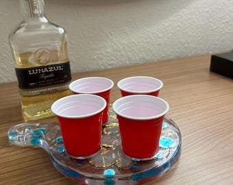 Handmade Resin Shot Flight Tray