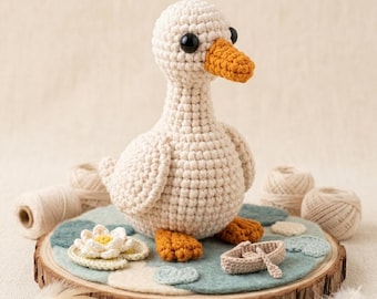 Little Goose-haakpatroon zonder naaien, eenvoudig amigurumi-pdf-bestand zelfstudiepatroon Eng