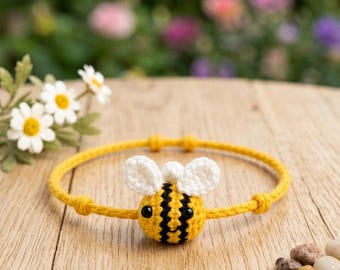 Patroon gehaakte bijenarmband – verstelbare handgemaakte sieraden (pdf)