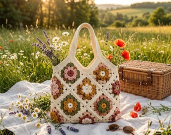 Patroon pdf gehaakte strandtas, boho-markttas, zomerschoudertas, digitale download