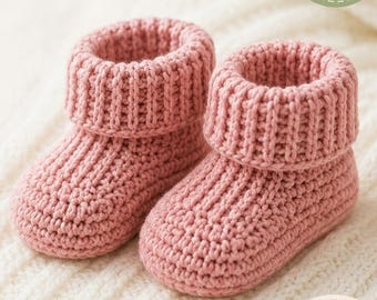 Haakpatroon babysokjes | Gezellige geribbelde babysokjes in gebreide look | Pasgeboren slofjes | Cadeau kraamcadeau | Pasgeboren babysokjes | 0-6 maanden