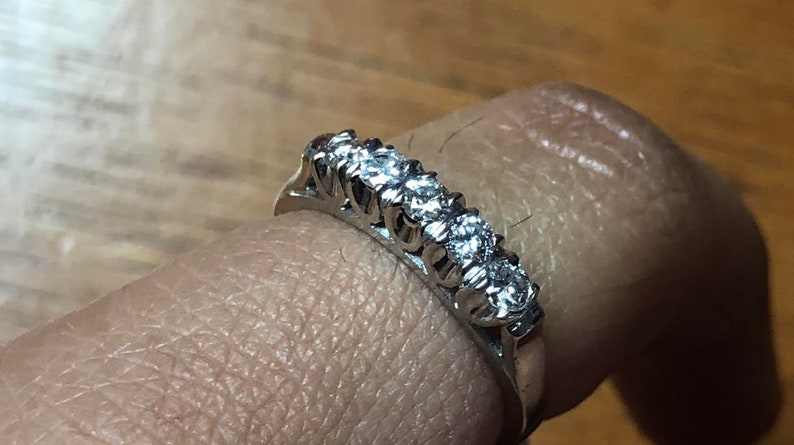 Diamond Stacking Bands Stacking bands Antique Vintage Estate Wedding Band Wedding Gift Holiday Gift 14 Kt white gold Wedding ring