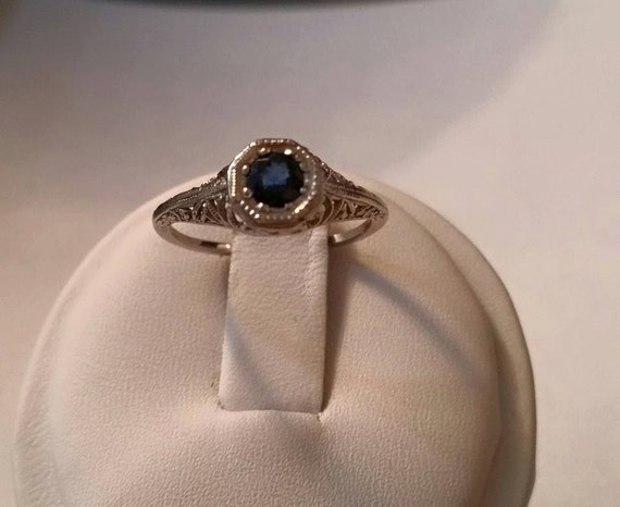 Blue Sapphire ring, Antique, Vintage fashion or e… - image 1