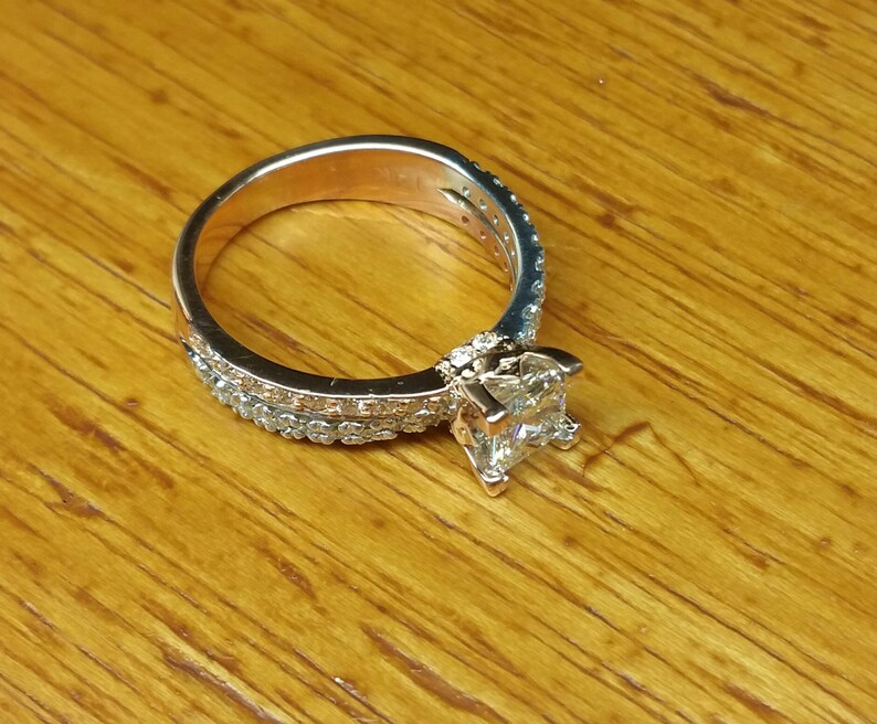 Two Tone Rose Gold and White Gold Split Shank Engagement Ring Etsy