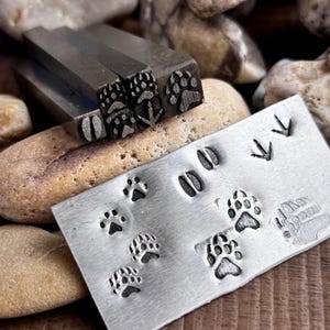 Metalen stempel dierenpootafdruk – koolstofstaalpons voor sieraden leer aardewerk, dierensporen reliëfstempel