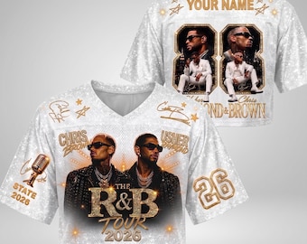 R&B Tour 2026 Cropped Jersey Print 3D , Chr1s Br0wn Usher Concert Shirt, Team Br3ezy Outfit, Usher R4ym0nd Fan Apparel, Custom Hip Hop Tee