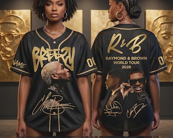 Custom Chris Br0wn 2026 Baseball Jersey, Personalized Concert Tour Shirt, Hip Hop R&B Fan Outfit, Music Merch Gift