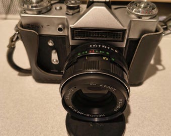 Zenit E Vintage 35 mm spiegelreflexcamera met Helios 44 M-4 58 mm f2-lens, Sovjet-filmcamera, analoge camera USSR