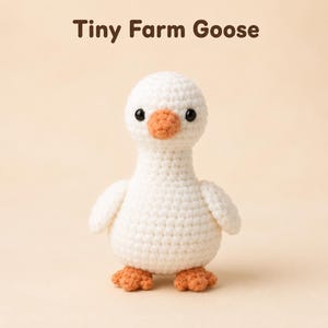 Goose Crochet Pattern PDF, Some-Sew Amigurumi | Tiny Farm Goose for Beginners