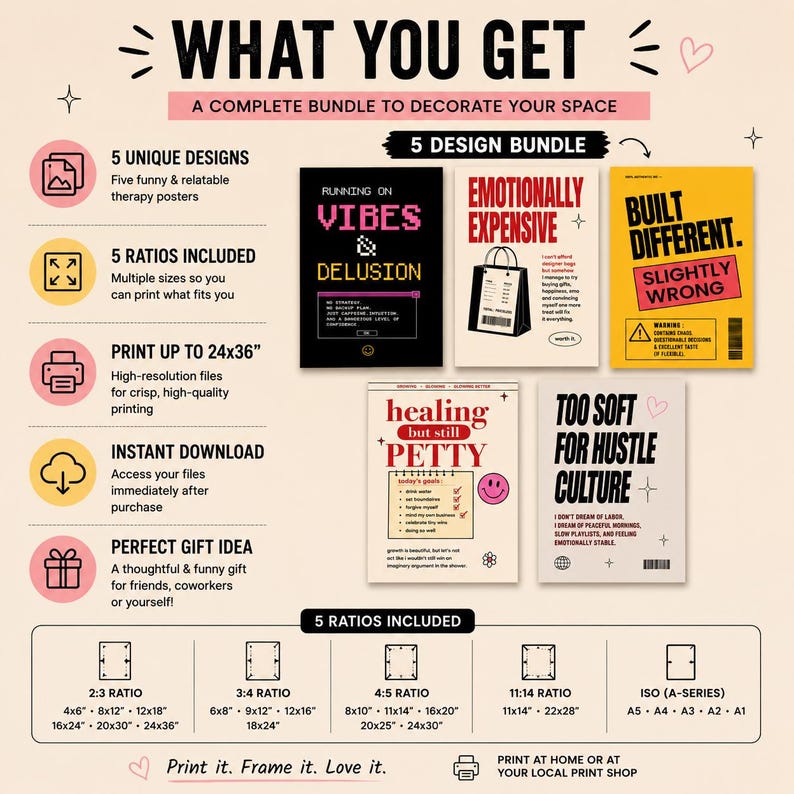 what you get details slide - 5 sizes, high resolution images, jpg format