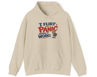 Sudadera con capucha con estampado de Libra, sudadera unisex de tejido grueso con capucha, cita divertida del zodíaco de octubre, regalo del zodíaco "Coqueteo pero entro en pánico" para él o ella.