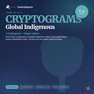 Global Indigenous Voices Cryptograms | 4 Puzzles, Answer Key (PDF)