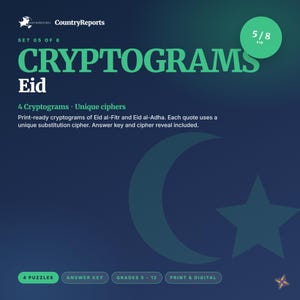 Eid Cryptograms | 4 Puzzles with Answer Key (Digital Download)