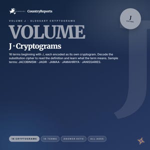 Culture Glossary Cryptograms J | 16 Vocabulary Puzzles (PDF Download)