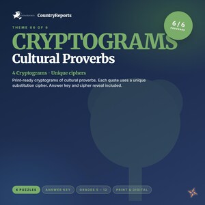 文化的なことわざ暗号パズル｜アフリカ、日本、中国、チェロキー族のパズル（印刷版＆デジタル版）