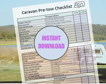 Caravan Pre-tow Checklist - Instant Download