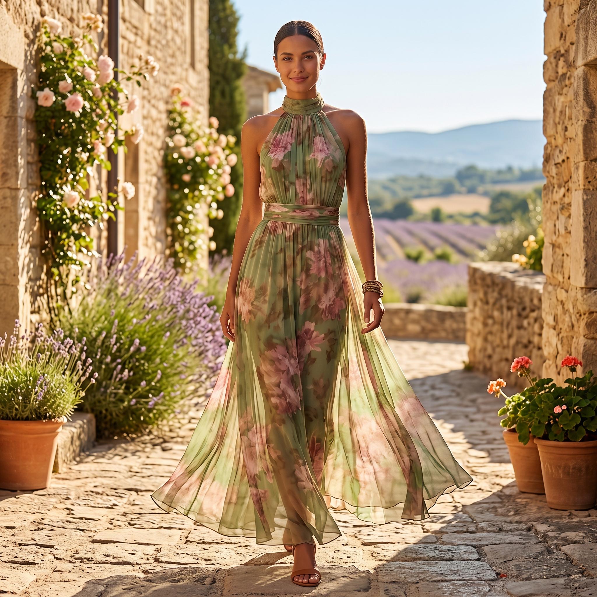 Watercolor Chiffon Dress