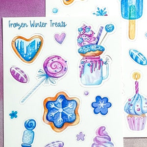 Frozen Winter Treats Decorative Planner Sticker Sheet Bujo Deco Dessert