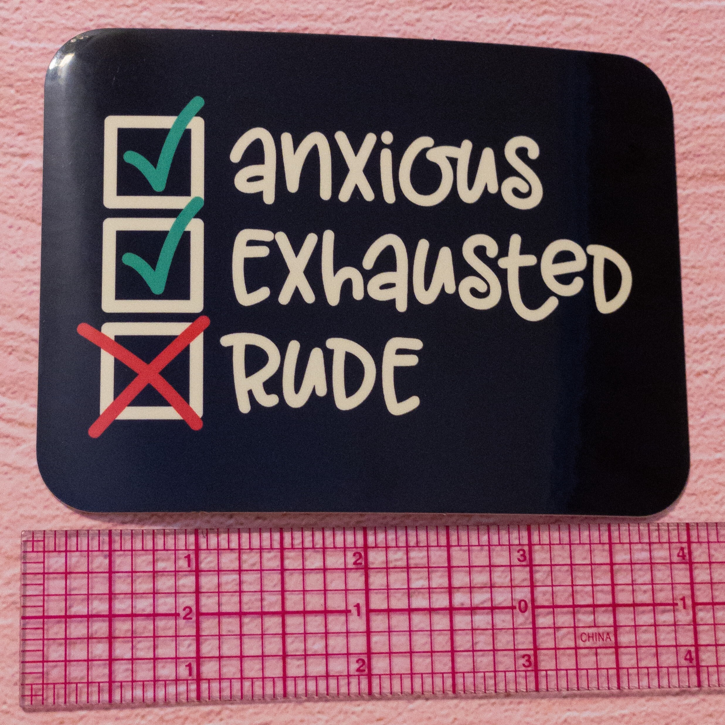 Anxious Not Rude Anxious and Exhausted but Not Rude Vinyl Sticker 4 Inch - Etsy