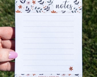 Dainty Illustrated Floral Notepad Memo Pad To Do List