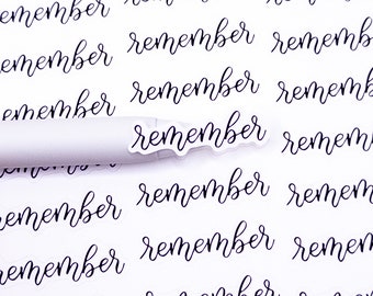 Ricorda il foglio di adesivi per pianificatore di script 33 adesivi Bujo Calligrafia
