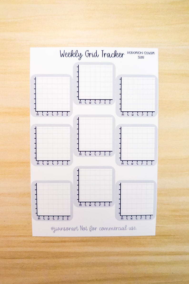 Weekly Grid Tracker Planner Sticker Sheet Hobonichi Cousin A5 ...