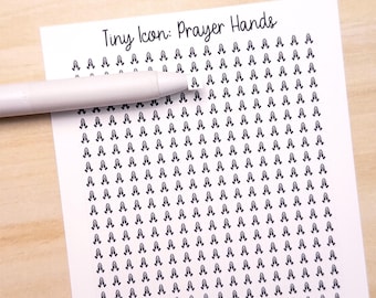 Liten ikon: Bönhänder Funktionellt klistermärkesark 5 mm fyrkantigt be Religion Tro Tro Bujo Tacksamhet