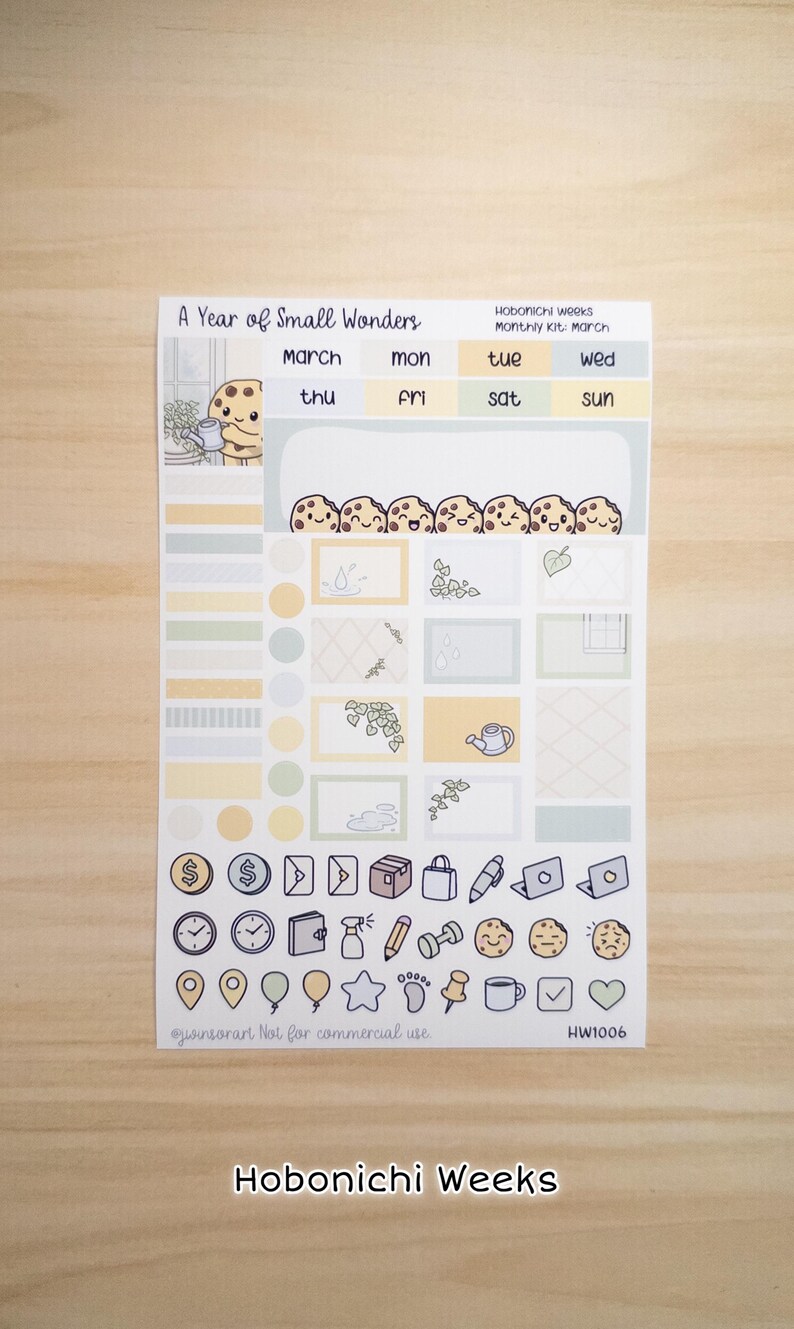 March Monthly Kit Hobonichi – March Cozy Cookie Theme | Planner ...