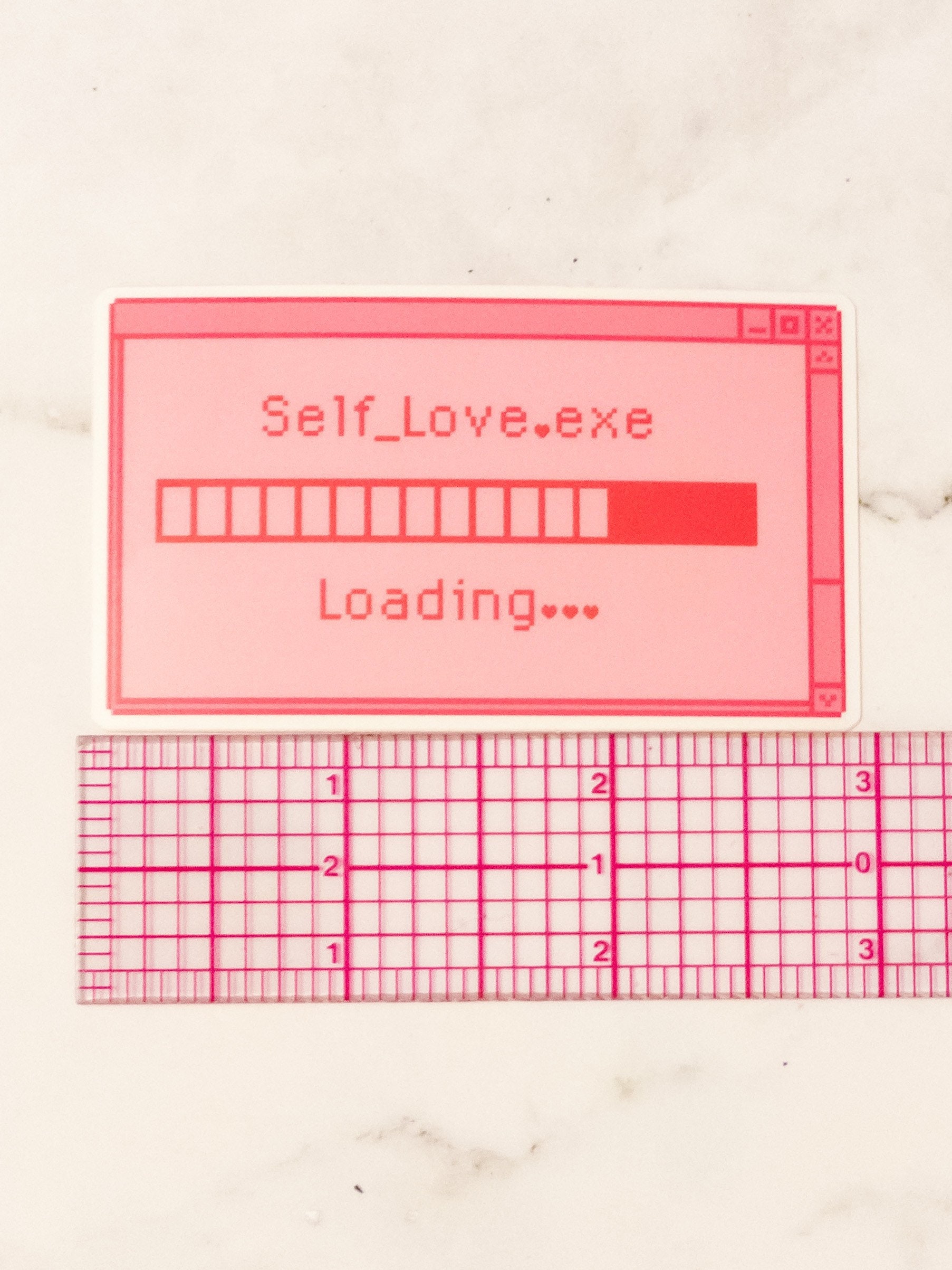 Self Love Loading Sticker Retro Pink Hearts Vinyl Glossy 3 Inch - Etsy