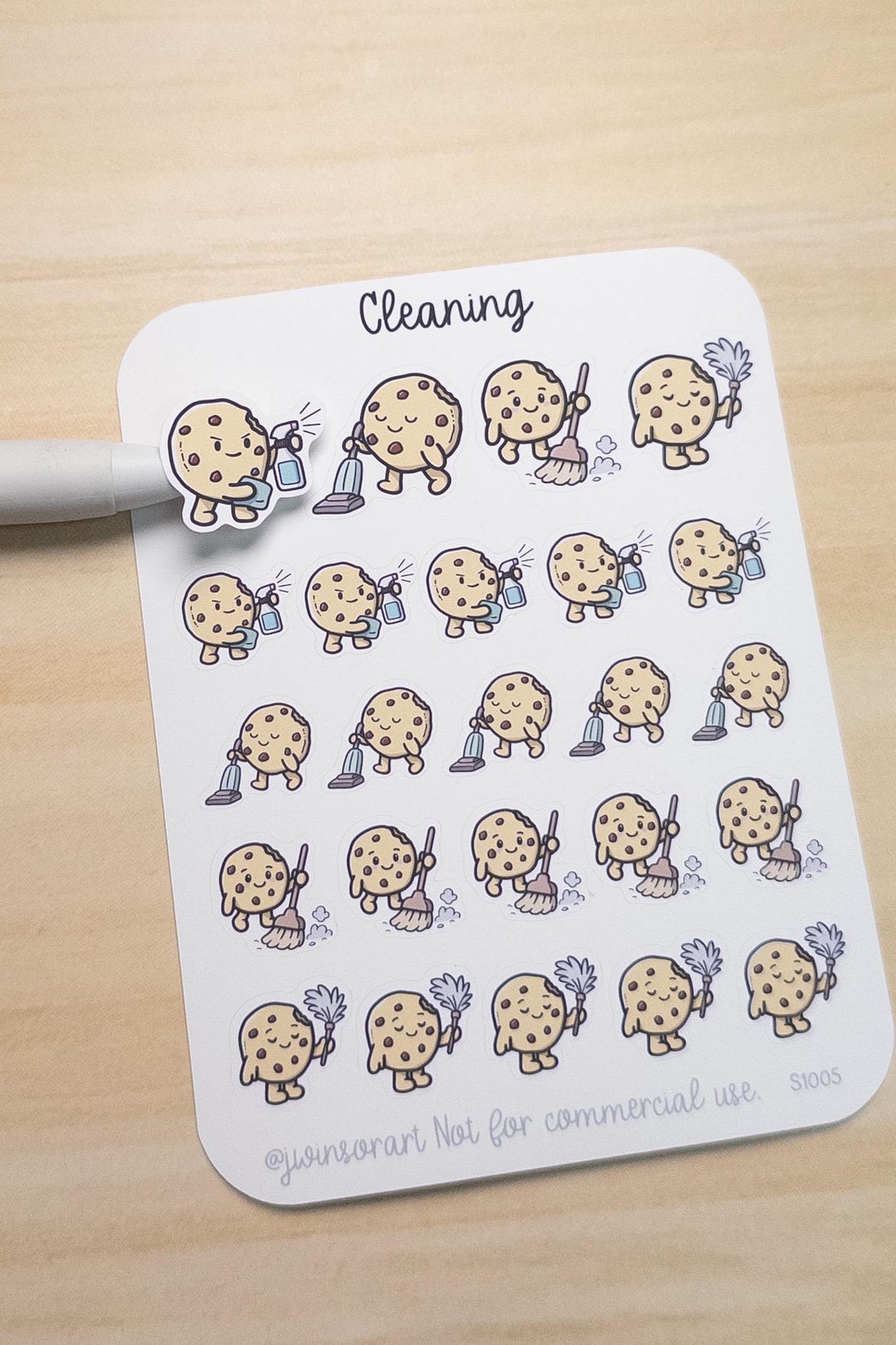 Sweeping Sticker Cleaning Cookie Stickers – Vacuum, Sweep, Dust, & Wipe Planner Stickers ...