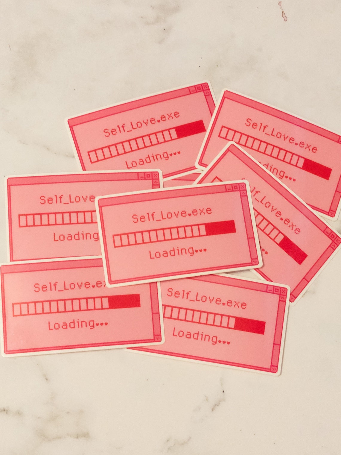 Self Love Loading Sticker Retro Pink Hearts Vinyl Glossy 3 Inch - Etsy