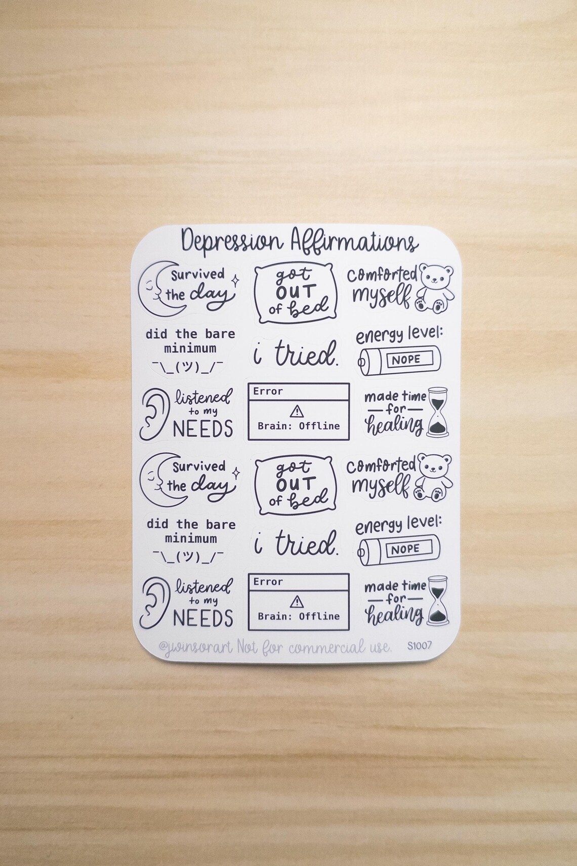 Depression Affirmations Sticker Sheet – Gentle Mental Health Planner ...