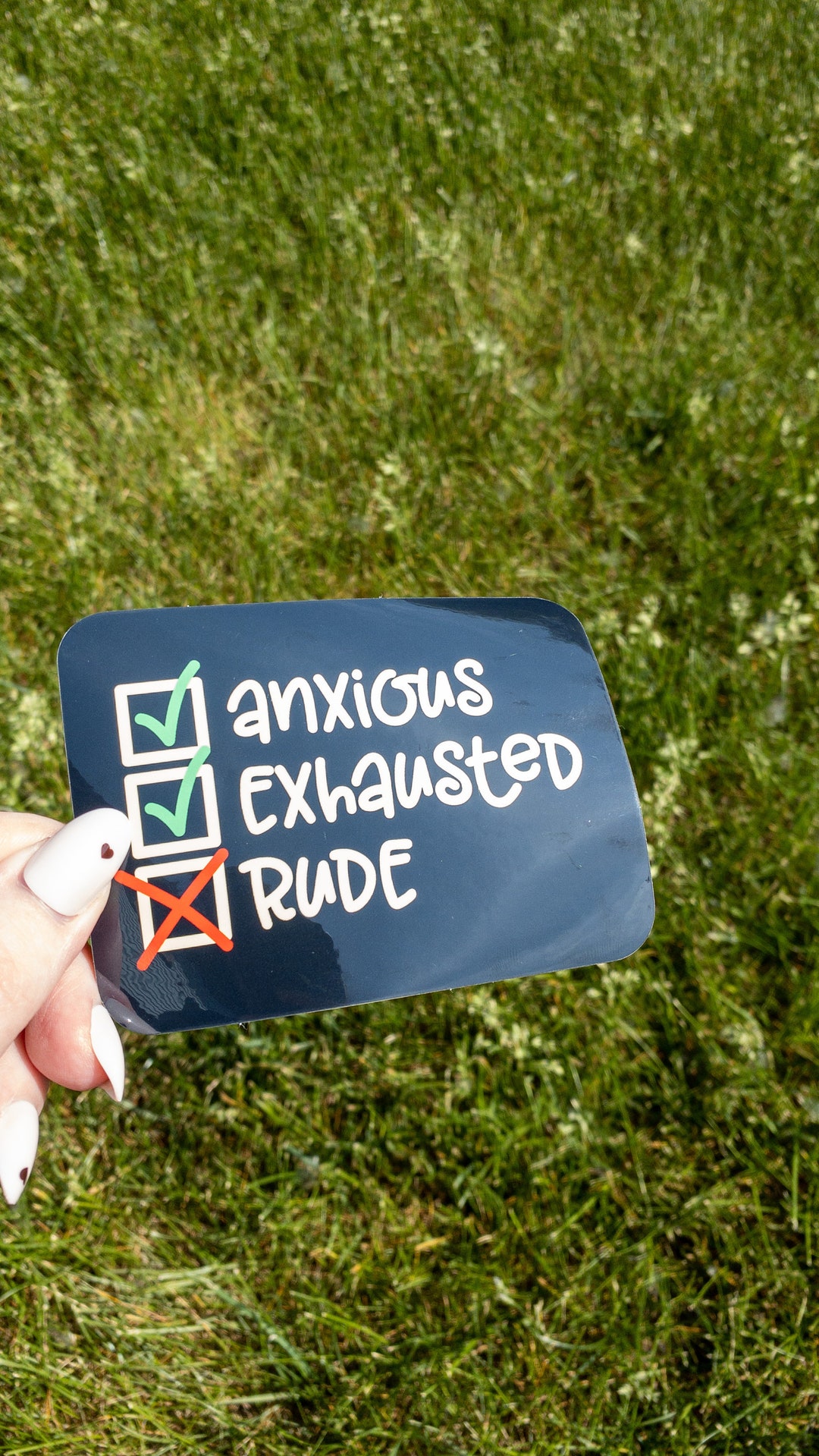Anxious Not Rude Anxious and Exhausted but Not Rude Vinyl Sticker 4 Inch - Etsy UK
