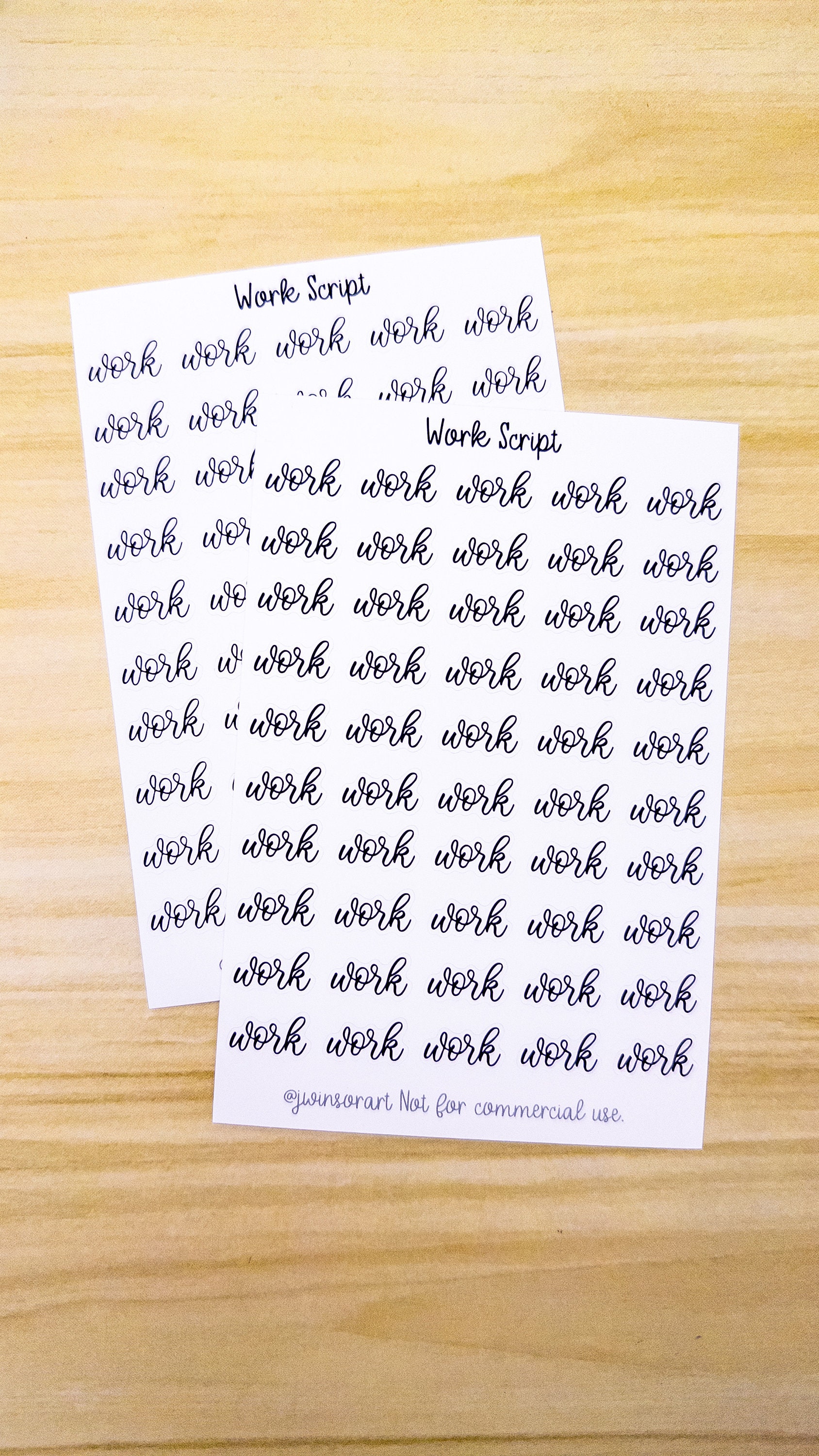 Script Wr Work Script Planner Sticker Sheet 50 Stickers Bujo Calligraphy - Etsy