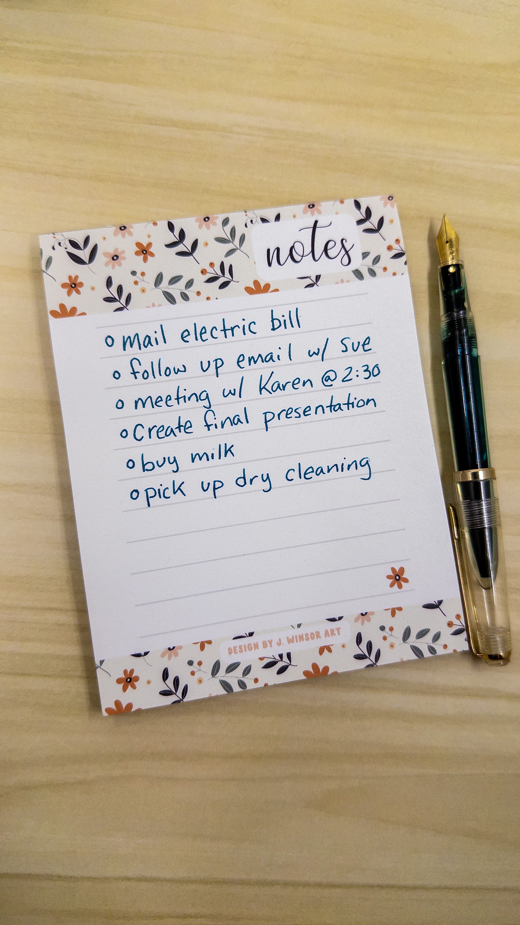 Dainty Illustrated Floral Notepad Memo Pad to Do List - Etsy