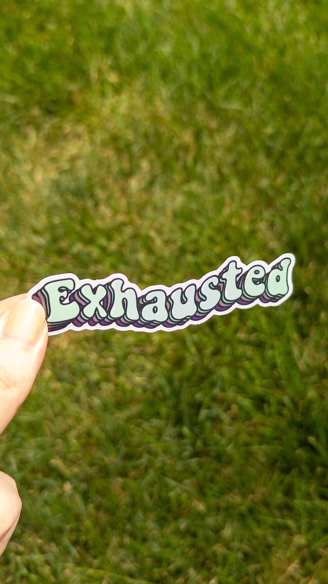 Exhausted Vinyl Sticker 4 Inch - Etsy
