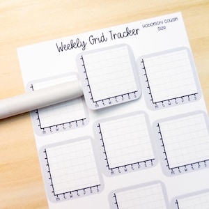 Planilha de adesivos do planejador de rastreamento de grade semanal Hobonichi Cousin A5 páginas de horas funcionais Humor Água Passos Segunda-feira Início Monocromático