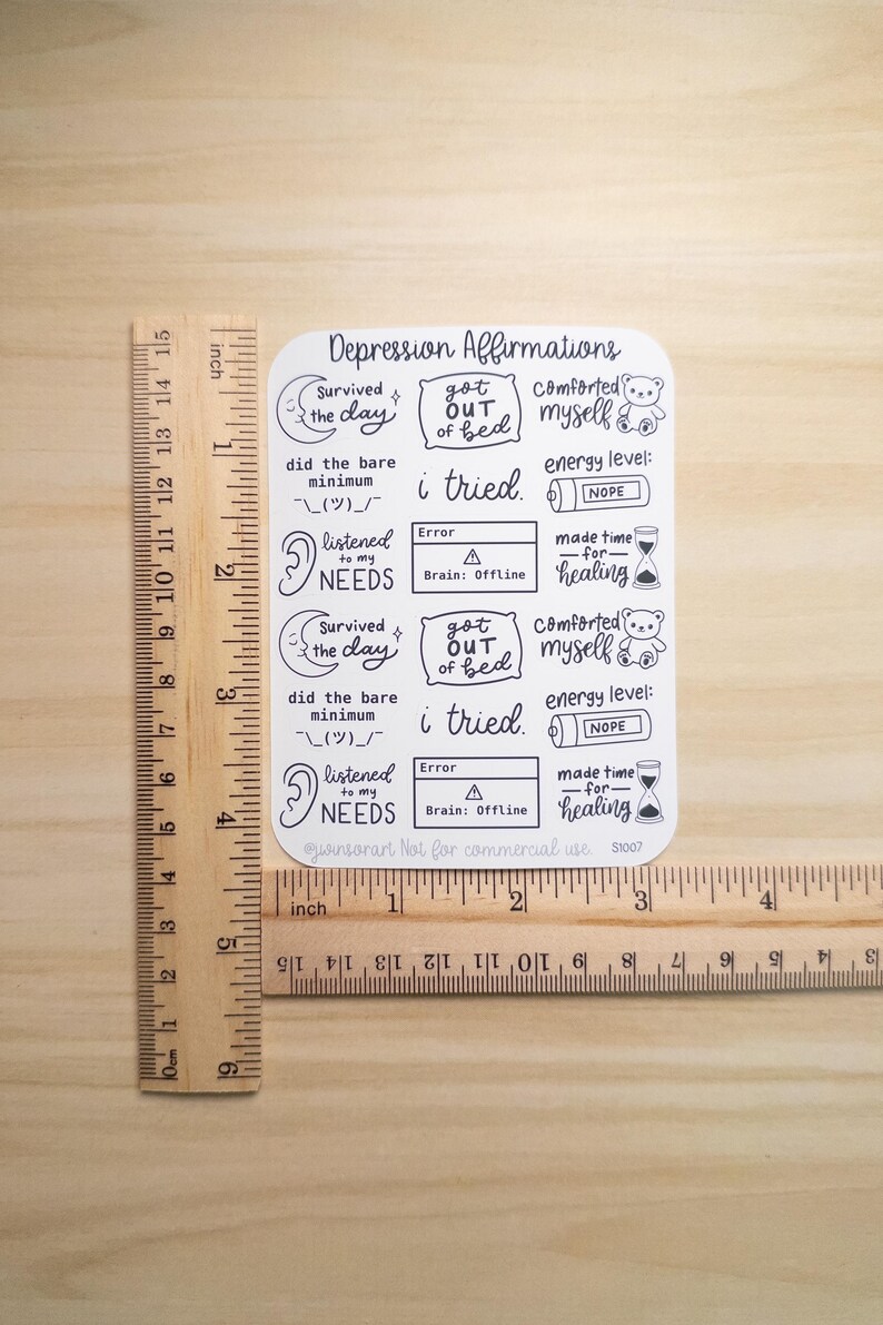 Depression Affirmations Sticker Sheet – Gentle Mental Health Planner ...