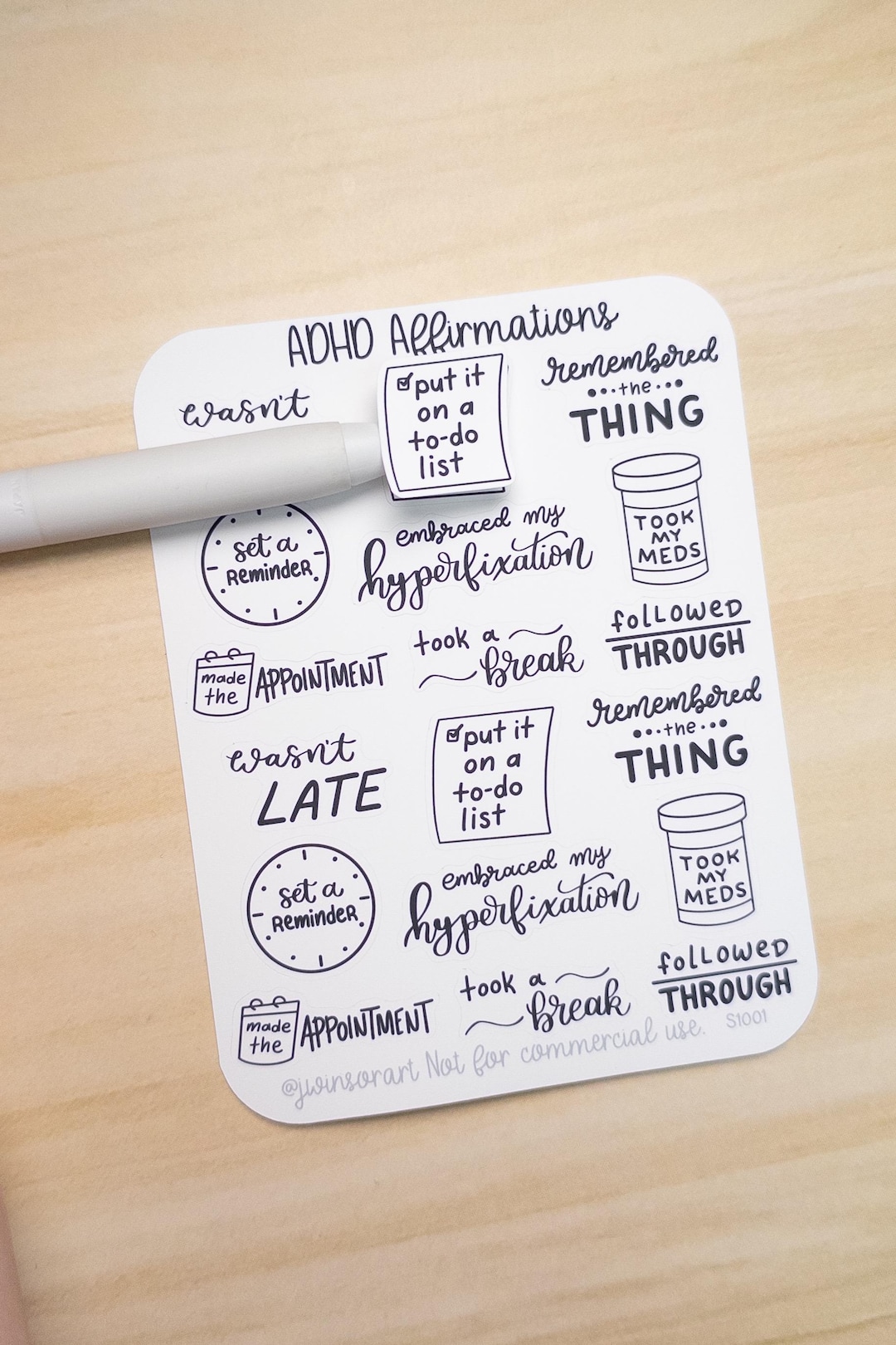 ADHD Affirmations Stickers – Hand Lettered Neurodivergent Quotes for ...