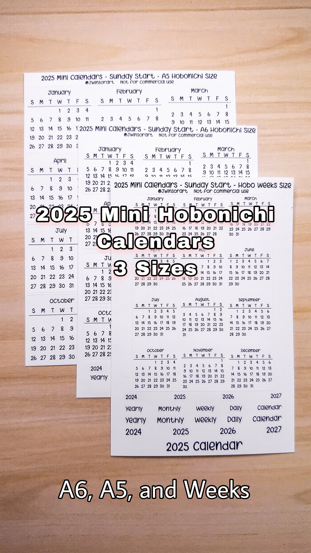 2025 Mini Calendars Hobonichi Sunday Start A5 A6 Weeks Sizes Planner 2025 Mini Calendars Hobonichi Sunday Start A5 A6 Weeks Sizes Planner